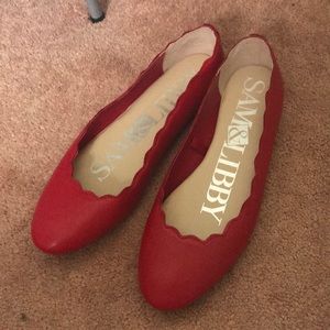 Red Scalloped Flats